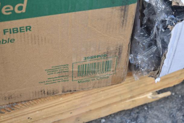26 BRAND NEW! Boxes Including 394365L Noble Products Powder-Free Disposable Clear Vinyl Gloves for Foodservice - Large - 1000/Case,130BKFKSNSPH Choice Black Heavy Weight Wrapped Polystyrene Plastic Cutlery Pack with Napkin and Salt and Pepper Packets - 500/Case, 129MCR38B Choice 38 oz. Black 7" Round Microwavable Heavy Weight Container with Lid - 150/Case, 395RP09 EcoChoice No PFAS Added Bamboo / Bagasse Blend 9" Plate - 500/Case, 130BKFKSNSPX500 Choice Black Extra Heavy Weight Wrapped Polystyrene Plastic Cutlery Pack with Napkin and Salt and Pepper Packets - 500/Case, BWKTRANSCUP7CT 7 OZ TRANSLUCENT PLASTIC CUP 2500/CS, 127P400C Choice 4 oz. Clear Plastic Souffle Cup / Portion Cup - 2500/Case, 760IC16W Choice 16 oz. White Paper Frozen Yogurt / Soup / Food Cup - 1000/Case. 26 Times Your Bid! - Image 9 of 19