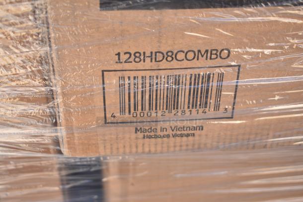 36 BRAND NEW! Boxes Including 612FS4255HD Choice Half Size Heavy-Duty Foil Steam Table Pan Medium 2 3/16" Depth - 100/Case, 128HD8COMBO Choice Heavy Duty 8 oz. Microwavable Translucent Plastic Deli Container and Lid Combo Pack - 240/Case, 760SOUP16MP Choice 16 oz. Medley Double Poly-Coated Paper Soup / Hot Food Cup with Vented Paper Lid - 250/Case, 394345L Noble NexGen Powder-Free Disposable Black Hybrid 3 Mil Thick Gloves - Large - 1000/Case, 612FS5006 Choice Third Size Foil Steam Pan Deep 3 5/16" Depth - 100/Case, 500LFLAT42 Choice Clear Plastic Flat Lid with Straw Slot 42 oz. - 500/Case, 3465048BK Fineline 5048-BK Super Bowl 48 oz. Black PET Plastic Bowl - 50/Case, 395RP09 EcoChoice No PFAS Added 9" Natural Bagasse Blend 3 Compartment Plate - 500/Case. 36 Times Your Bid! - Image 4 of 14