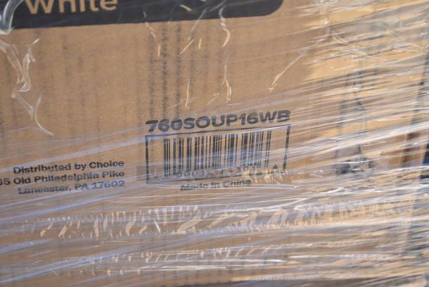 28 BRAND NEW! Boxes Including 760SOUP16WB Choice 16 oz. White Double Poly-Coated Paper Food Cup - 500/Case, 500L1020B Choice Black Hot Paper Cup Travel Lid for 10-24 oz. Standard Cups and 8 oz. Squat Cups - 1000/Case, 500CC16 Choice Clear PET Customizable Plastic Cold Cup - 16 oz. - 1000/Case, 130IC20DSP1M Choice 20 lb. Clear Plastic Drawstring Ice Bag with Ice Print - 250/Case, 433NHT003 Choice 1/5 Large Size White Unprinted Medium-Duty T-Shirt Bag - 500/Case, 612FS4316 Choice Half Size Heavy-Duty Foil Steam Table Pan Extra-Deep 4 3/16" Depth - 100/Case, Dart 205HT1 White Foam Take Out Container with Perforated Hinged Lid 9" x 6" x 3" - 200/Case. 28 Times Your Bid! - Image 9 of 19