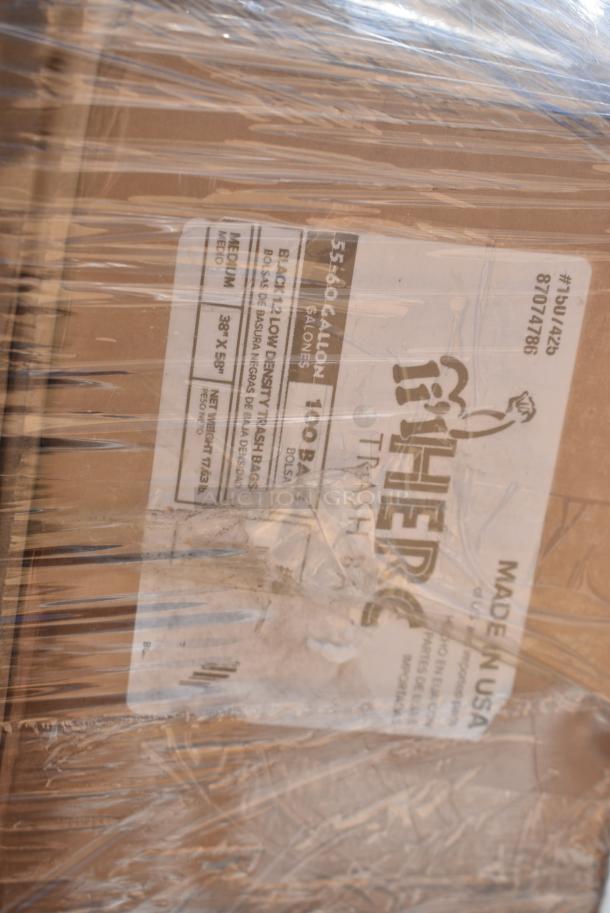 28 BRAND NEW! Boxes Including 760SOUP16WB Choice 16 oz. White Double Poly-Coated Paper Food Cup - 500/Case, 500L1020B Choice Black Hot Paper Cup Travel Lid for 10-24 oz. Standard Cups and 8 oz. Squat Cups - 1000/Case, 500CC16 Choice Clear PET Customizable Plastic Cold Cup - 16 oz. - 1000/Case, 130IC20DSP1M Choice 20 lb. Clear Plastic Drawstring Ice Bag with Ice Print - 250/Case, 433NHT003 Choice 1/5 Large Size White Unprinted Medium-Duty T-Shirt Bag - 500/Case, 612FS4316 Choice Half Size Heavy-Duty Foil Steam Table Pan Extra-Deep 4 3/16" Depth - 100/Case, Dart 205HT1 White Foam Take Out Container with Perforated Hinged Lid 9" x 6" x 3" - 200/Case. 28 Times Your Bid! - Image 10 of 19