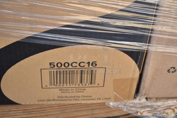 28 BRAND NEW! Boxes Including 760SOUP16WB Choice 16 oz. White Double Poly-Coated Paper Food Cup - 500/Case, 500L1020B Choice Black Hot Paper Cup Travel Lid for 10-24 oz. Standard Cups and 8 oz. Squat Cups - 1000/Case, 500CC16 Choice Clear PET Customizable Plastic Cold Cup - 16 oz. - 1000/Case, 130IC20DSP1M Choice 20 lb. Clear Plastic Drawstring Ice Bag with Ice Print - 250/Case, 433NHT003 Choice 1/5 Large Size White Unprinted Medium-Duty T-Shirt Bag - 500/Case, 612FS4316 Choice Half Size Heavy-Duty Foil Steam Table Pan Extra-Deep 4 3/16" Depth - 100/Case, Dart 205HT1 White Foam Take Out Container with Perforated Hinged Lid 9" x 6" x 3" - 200/Case. 28 Times Your Bid! - Image 12 of 19