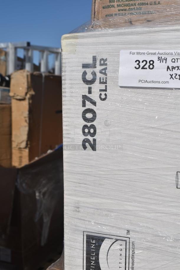 28 BRAND NEW! Boxes Including 760SOUP16WB Choice 16 oz. White Double Poly-Coated Paper Food Cup - 500/Case, 500L1020B Choice Black Hot Paper Cup Travel Lid for 10-24 oz. Standard Cups and 8 oz. Squat Cups - 1000/Case, 500CC16 Choice Clear PET Customizable Plastic Cold Cup - 16 oz. - 1000/Case, 130IC20DSP1M Choice 20 lb. Clear Plastic Drawstring Ice Bag with Ice Print - 250/Case, 433NHT003 Choice 1/5 Large Size White Unprinted Medium-Duty T-Shirt Bag - 500/Case, 612FS4316 Choice Half Size Heavy-Duty Foil Steam Table Pan Extra-Deep 4 3/16" Depth - 100/Case, Dart 205HT1 White Foam Take Out Container with Perforated Hinged Lid 9" x 6" x 3" - 200/Case. 28 Times Your Bid! - Image 18 of 19