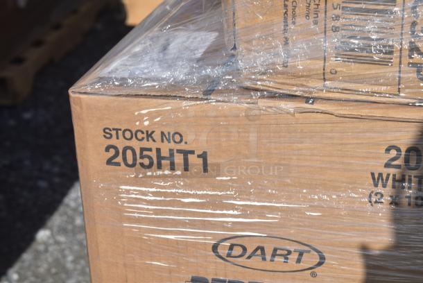 28 BRAND NEW! Boxes Including 760SOUP16WB Choice 16 oz. White Double Poly-Coated Paper Food Cup - 500/Case, 500L1020B Choice Black Hot Paper Cup Travel Lid for 10-24 oz. Standard Cups and 8 oz. Squat Cups - 1000/Case, 500CC16 Choice Clear PET Customizable Plastic Cold Cup - 16 oz. - 1000/Case, 130IC20DSP1M Choice 20 lb. Clear Plastic Drawstring Ice Bag with Ice Print - 250/Case, 433NHT003 Choice 1/5 Large Size White Unprinted Medium-Duty T-Shirt Bag - 500/Case, 612FS4316 Choice Half Size Heavy-Duty Foil Steam Table Pan Extra-Deep 4 3/16" Depth - 100/Case, Dart 205HT1 White Foam Take Out Container with Perforated Hinged Lid 9" x 6" x 3" - 200/Case. 28 Times Your Bid! - Image 19 of 19