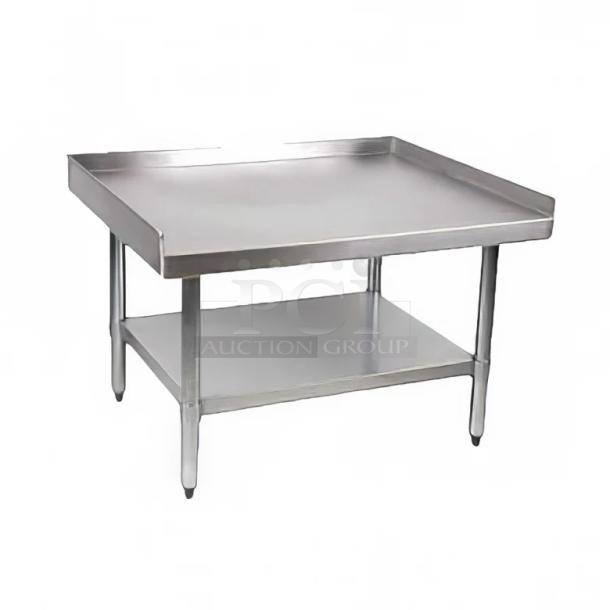 BRAND NEW SCRATCH AND DENT! Regency 600ES2448G 24" x 48" 16-Gauge Stainless Steel Equipment Stand with Galvanized Undershelf. May Be Missing Pieces. - Image 1 of 3