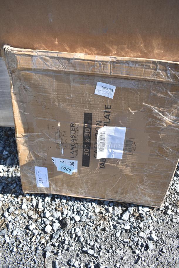 BRAND NEW SCRATCH AND DENT! Lancaster Table & Seating 164TB3030 30" x 30" Cross Cast Iron Table Base Plate. May Be Missing Pieces. - Image 1 of 2