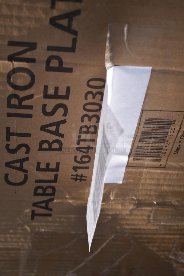 BRAND NEW SCRATCH AND DENT! Lancaster Table & Seating 164TB3030 30" x 30" Cross Cast Iron Table Base Plate. May Be Missing Pieces. - Image 2 of 2