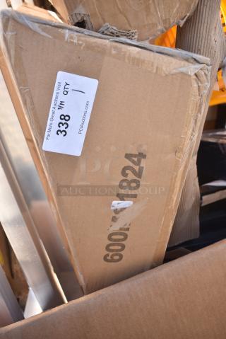 BRAND NEW SCRATCH AND DENT! Regency 600MS1824 24" x 18" Stainless Steel Microwave Shelf. May Be Missing Pieces.