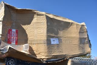 BRAND NEW SCRATCH AND DENT! 164BCROSSCFR Lancaster Table & Seating Clear Coat Steel Cross Back Bar Height Chair Frame, 164CUMTLSCRW Lancaster Table & Seating Chair Seat Screw - 4/Set, 164CUSHMTLNV Lancaster Table & Seating 2 1/2" Navy Vinyl Padded Seat for Metal Frame Seating. May Be Missing Pieces.