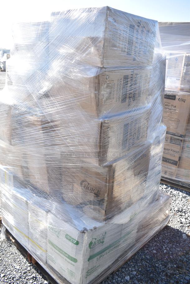 26 BRAND NEW! Items Including 500L1020W Choice White Hot Paper Cup Travel Lid for 10-24 oz. Standard Cups and 8 oz. Squat Cups - 1000/Case, 500CC16 Choice Clear PET Customizable Plastic Cold Cup - 16 oz. - 1000/Case, 5001N6001KR EcoChoice 10" x 12" Natural Kraft 1/4 Fold Luncheon Napkin - 6000/Case, 43318TRBU Choice 18" x 700' 40 lb. Premium White True Butcher Paper Roll, 130BKNIFEWP Choice 6 1/2" Individually Wrapped Medium Weight Black Polypropylene Plastic Knife - 1000/Case, 129MCS38B Choice 38 oz. Black Rectangular Microwavable Heavy Weight Container with Lid 8 3/4" x 6 1/4" x 2" - 150/Case. 26 Times Your Bid! - Image 4 of 15