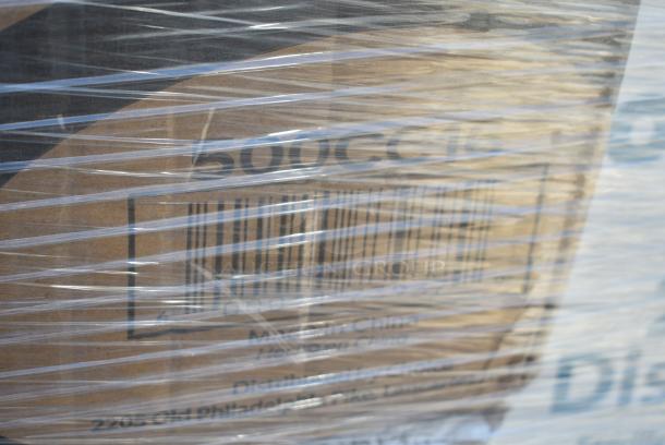 26 BRAND NEW! Items Including 500L1020W Choice White Hot Paper Cup Travel Lid for 10-24 oz. Standard Cups and 8 oz. Squat Cups - 1000/Case, 500CC16 Choice Clear PET Customizable Plastic Cold Cup - 16 oz. - 1000/Case, 5001N6001KR EcoChoice 10" x 12" Natural Kraft 1/4 Fold Luncheon Napkin - 6000/Case, 43318TRBU Choice 18" x 700' 40 lb. Premium White True Butcher Paper Roll, 130BKNIFEWP Choice 6 1/2" Individually Wrapped Medium Weight Black Polypropylene Plastic Knife - 1000/Case, 129MCS38B Choice 38 oz. Black Rectangular Microwavable Heavy Weight Container with Lid 8 3/4" x 6 1/4" x 2" - 150/Case. 26 Times Your Bid! - Image 6 of 15