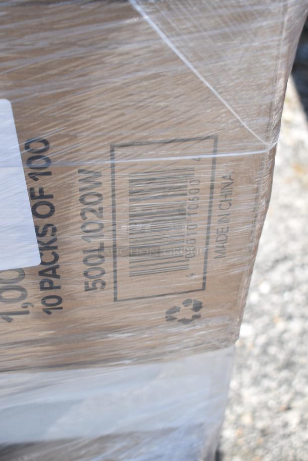 26 BRAND NEW! Items Including 500L1020W Choice White Hot Paper Cup Travel Lid for 10-24 oz. Standard Cups and 8 oz. Squat Cups - 1000/Case, 500CC16 Choice Clear PET Customizable Plastic Cold Cup - 16 oz. - 1000/Case, 5001N6001KR EcoChoice 10" x 12" Natural Kraft 1/4 Fold Luncheon Napkin - 6000/Case, 43318TRBU Choice 18" x 700' 40 lb. Premium White True Butcher Paper Roll, 130BKNIFEWP Choice 6 1/2" Individually Wrapped Medium Weight Black Polypropylene Plastic Knife - 1000/Case, 129MCS38B Choice 38 oz. Black Rectangular Microwavable Heavy Weight Container with Lid 8 3/4" x 6 1/4" x 2" - 150/Case. 26 Times Your Bid! - Image 13 of 15