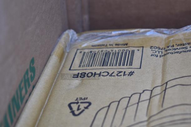 26 BRAND NEW! Items Including 127CH08F Choice 8 oz. Clear RPET Tall Hinged Deli Container - 200/Case, 433NHT101H Choice 1/6 Standard Size White "Thank You" Medium-Duty Plastic T-Shirt Bag - 1000/Case, 500L1020B Choice Black Hot Paper Cup Travel Lid for 10-24 oz. Standard Cups and 8 oz. Squat Cups - 1000/Case, 129MCR16B Choice 16 oz. Black 6 1/4" Round Microwavable Heavy Weight Container with Lid - 150/Case, 127P100C Choice 1 oz. Clear Plastic Souffle Cup / Portion Cup - 2500/Case, 394385L Noble Products Powder-Free Disposable Latex Gloves for Foodservice - 1000/Case, 130BFORKWP Choice Individually Wrapped Medium Weight Black Polypropylene Plastic Fork - 1000/Case. 26 Times Your Bid! - Image 6 of 15