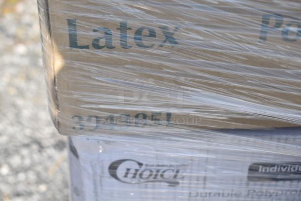 26 BRAND NEW! Items Including 127CH08F Choice 8 oz. Clear RPET Tall Hinged Deli Container - 200/Case, 433NHT101H Choice 1/6 Standard Size White "Thank You" Medium-Duty Plastic T-Shirt Bag - 1000/Case, 500L1020B Choice Black Hot Paper Cup Travel Lid for 10-24 oz. Standard Cups and 8 oz. Squat Cups - 1000/Case, 129MCR16B Choice 16 oz. Black 6 1/4" Round Microwavable Heavy Weight Container with Lid - 150/Case, 127P100C Choice 1 oz. Clear Plastic Souffle Cup / Portion Cup - 2500/Case, 394385L Noble Products Powder-Free Disposable Latex Gloves for Foodservice - 1000/Case, 130BFORKWP Choice Individually Wrapped Medium Weight Black Polypropylene Plastic Fork - 1000/Case. 26 Times Your Bid! - Image 14 of 15