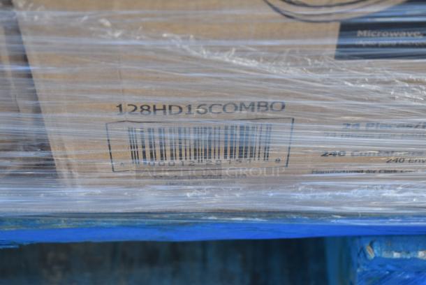 30 BRAND NEW! Items Including Three 450137 Tork Wiper ShopMax Roll 450 White Centerfeed, Two 500L1020B Choice Black Hot Paper Cup Travel Lid for 10-24 oz. Standard Cups and 8 oz. Squat Cups - 1000/Case, 500TO10103 Choice 10" x 10" x 3" Microwaveable 1-Compartment Black / Clear Plastic Hinged Container - 100/Case, 433910P 9" White Uncoated Paper Plate, 128HD16COMBO ChoiceHD 16 oz. Microwavable Translucent Plastic Deli Container and Lid Combo Pack - 240/Case, 760SOUP8MP Choice 8 oz. Medley Double Poly-Coated Paper Soup / Hot Food Cup with Vented Paper Lid - 250/Case. 30 Times Your Bid! - Image 8 of 16