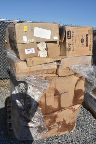 9 BRAND NEW! Items Including Rocheleau Boxes, Choice 64 oz. Medley Double Poly-Coated Paper Soup / Hot Food Cup - 150/Case 760SOUP64MB, Choice 12 oz. Medley Double Poly-Coated Paper Soup / Hot Food Cup - 1000/Case 760SOUP12MB. 9 Times Your Bid!