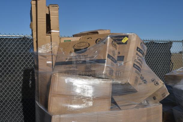 16 BRAND NEW! Items Including 760SOUP16WB Choice 6 - 16 oz. White Paper Soup / Hot Food Cup Vented Lid - 1000/Case, Two 460EG2472 Regency 24 x 72 Green Wire Shelf, 129MCR32B Choice 32 oz. Black Round Microwavable Heavy Weight Container with Lid 7 1/4" - 150/Case, 612558HD Choice 8 Round Heavy Weight Foil Take Out Pan. 16 Times Your Bid! - Image 2 of 12