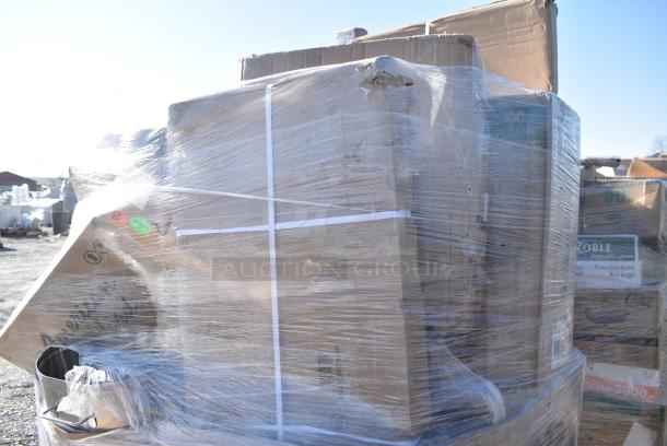 16 BRAND NEW! Items Including 760SOUP16WB Choice 6 - 16 oz. White Paper Soup / Hot Food Cup Vented Lid - 1000/Case, Two 460EG2472 Regency 24 x 72 Green Wire Shelf, 129MCR32B Choice 32 oz. Black Round Microwavable Heavy Weight Container with Lid 7 1/4" - 150/Case, 612558HD Choice 8 Round Heavy Weight Foil Take Out Pan. 16 Times Your Bid! - Image 5 of 12