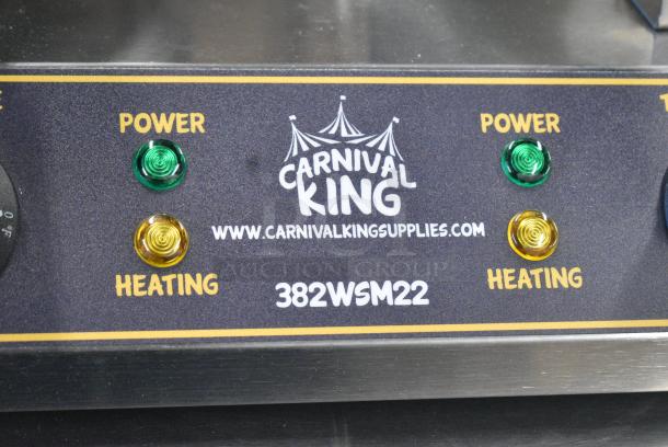BRAND NEW SCRATCH AND DENT! Carnival King 382WSM22 Stainless Steel Non-Stick Double Waffle Maker with Timers. 120 Volts, 1 Phase. Tested and Working! - Image 5 of 10