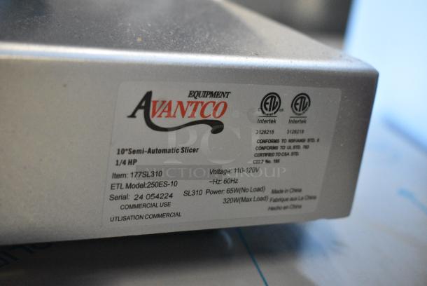 BRAND NEW SCRATCH AND DENT! Avantco 177SL310 Metal Commercial Countertop Meat Slicer w/ Blade Sharpener. 110-120 Volts, 1 Phase. Tested and Working! - Image 6 of 6