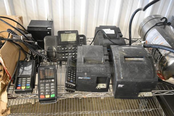 8 Various Items Including 2 Star TSP100 Receipt Printer, Epson M362B Receipt Printer, Panasonic Telephone, Ingenico Credit Card Reader. 8 Times Your Bid! - Image 1 of 14