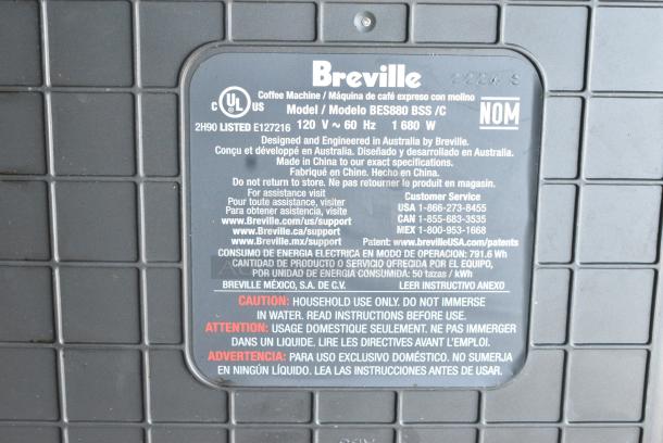 LIKE NEW! Breville BES880 BSS /C Countertop Espresso Machine. 120 Volts, 1 Phase. - Image 17 of 17