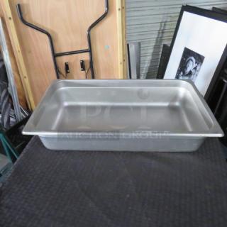 One Full Size 4 Inch Deep Hotel Pan.