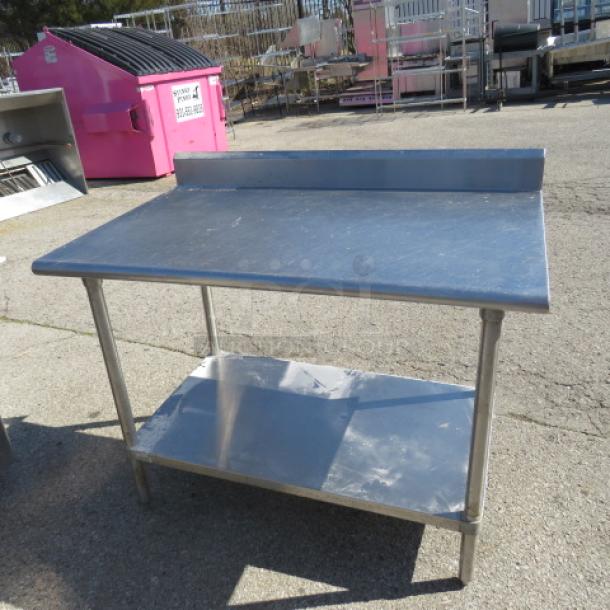 One Stainless Steel Table With SS Under Shelf. 48X30X40 - Image 1 of 1