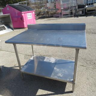 One Stainless Steel Table With SS Under Shelf. 48X30X40