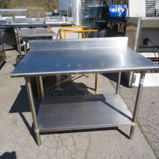 One Stainless Steel Table With SS Under Shelf. 48X30X40