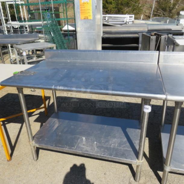 One Stainless Steel Table With SS Under Shelf And A Can Opener Bracket. 50X30X40 - Image 1 of 1