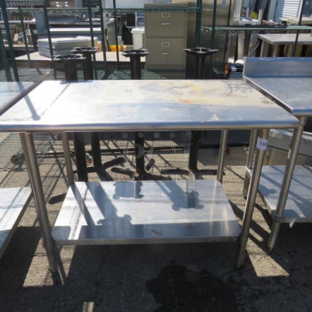 One Stainless Steel Table With SS Under Shelf. 48X30X36 - Image 1 of 1