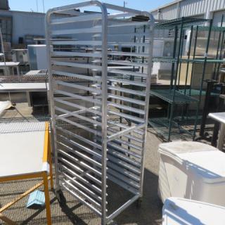 One Aluminum Speed Rack On Casters. 20X26X70