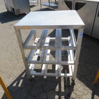 One Aluminum Can Rack On Casters. 25X24X34