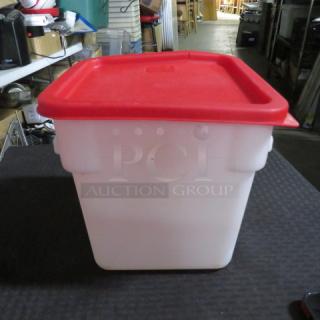 One 8 Quart Food Storage Container With Lid.