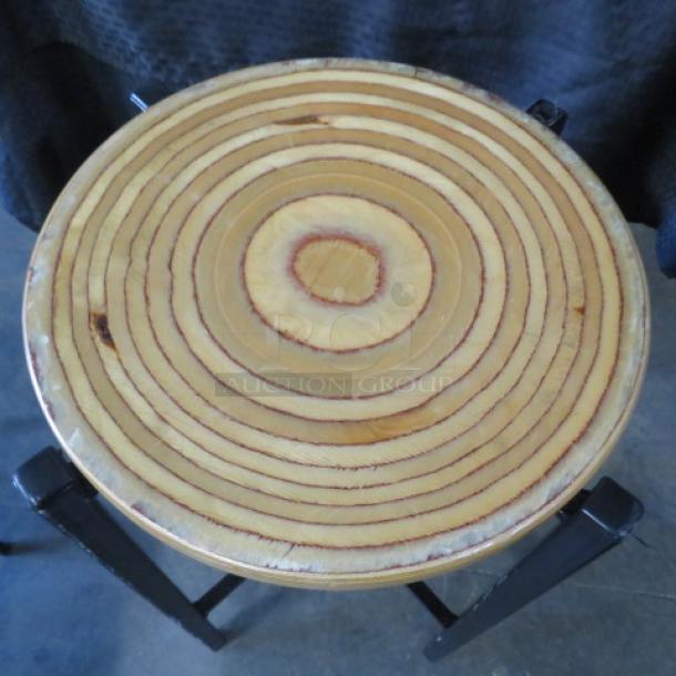 Unique Wooden/Metal Bar Height Stool. 2XBID - Image 2 of 2