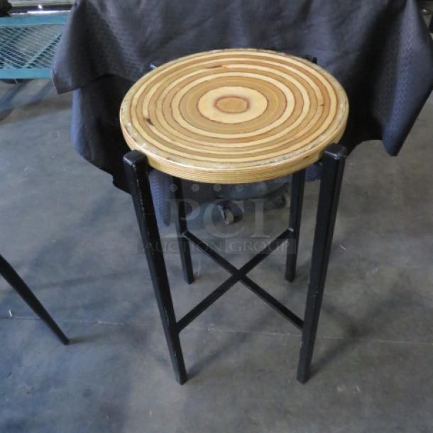 Unique Wooden/Metal Bar Height Stool. 2XBID - Image 1 of 2