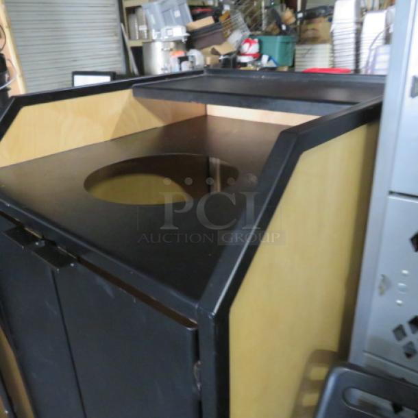 One 2 Door Wooden/Metal Trash Receptacle. 29X34X46 - Image 3 of 4