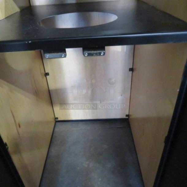 One 2 Door Wooden/Metal Trash Receptacle. 29X34X46 - Image 4 of 4