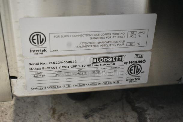 BRAND NEW SCRATCH AND DENT! Blodgett BLCT10E Stainless Steel Commercial Electric Powered Combi Convection Oven. 440/480 Volts, 3 Phase. - Image 6 of 6