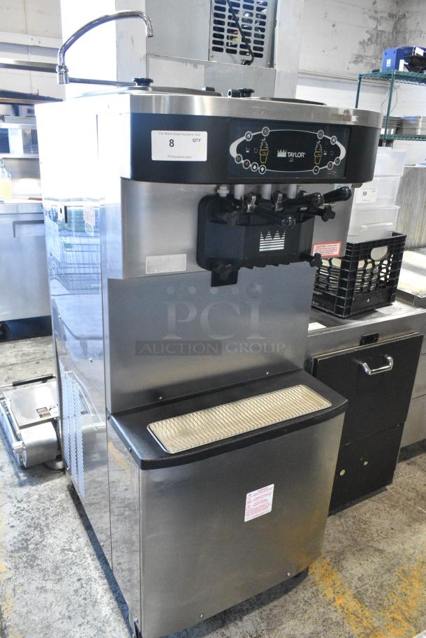 Taylor C713-33 Stainless Steel Commercial Floor Style Water Cooled 2 Flavor w/ Twist Soft Serve Ice Cream Machine on Commercial Casters. 208-230 Volts, 3 Phase. - Image 1 of 10