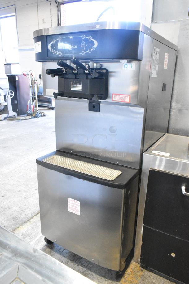 Taylor C713-33 Stainless Steel Commercial Floor Style Water Cooled 2 Flavor w/ Twist Soft Serve Ice Cream Machine on Commercial Casters. 208-230 Volts, 3 Phase. - Image 2 of 10