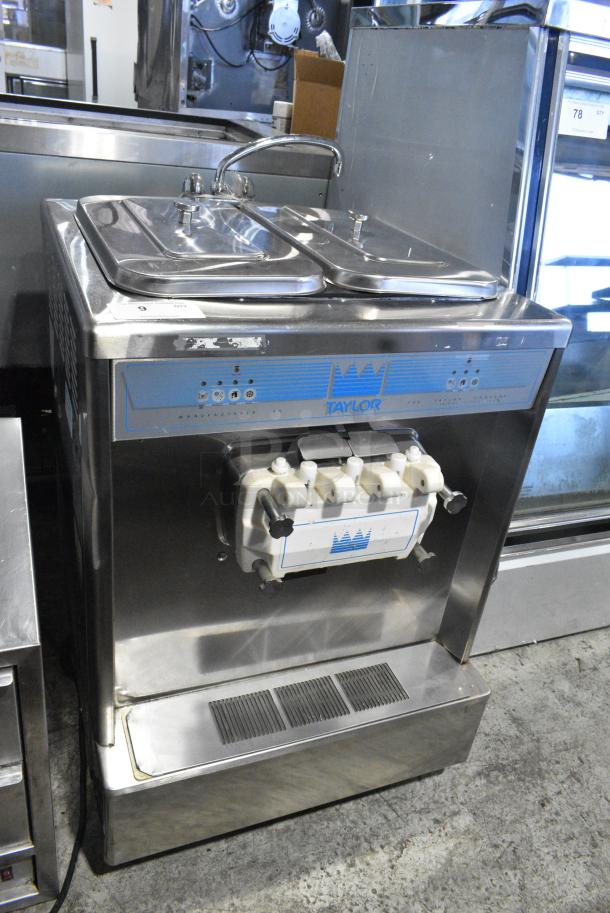 Taylor 338-33 Stainless Steel Commercial Countertop Water Cooled 2 Flavor w/ Twist Soft Serve Ice Cream Machine 208-230 Volts, 3 Phase. - Image 1 of 9