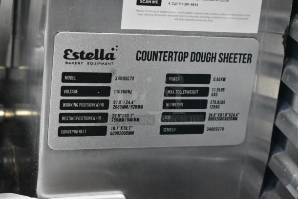 Estella 348DSC78 Metal Commercial Countertop Reversible Dough Sheeter. 110 Volts, 1 Phase. Tested and Working! - Image 8 of 8