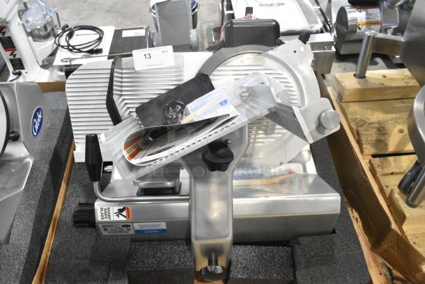 BRAND NEW SCRATCH AND DENT! 2021 Globe S13A-51 Stainless Steel Commercial Countertop Meat Slicer w/ Blade Sharpener. 110 Volts, 1 Phase. Tested and Working! - Image 1 of 6