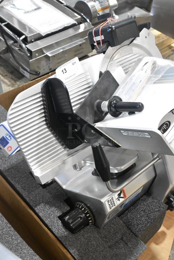 BRAND NEW SCRATCH AND DENT! 2021 Globe S13A-51 Stainless Steel Commercial Countertop Meat Slicer w/ Blade Sharpener. 110 Volts, 1 Phase. Tested and Working! - Image 2 of 6