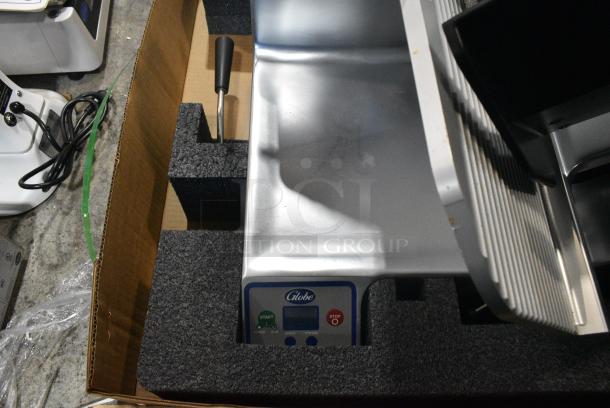 BRAND NEW SCRATCH AND DENT! 2021 Globe S13A-51 Stainless Steel Commercial Countertop Meat Slicer w/ Blade Sharpener. 110 Volts, 1 Phase. Tested and Working! - Image 7 of 8