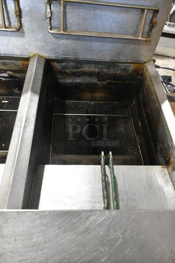 2019 Frymaster FPPH555CSC Stainless Steel Commercial Natural Gas Powered 5 Bay Deep Fat Fryer w/ Filtration System on Commercial Casters. 80,000 BTU. - Image 9 of 14
