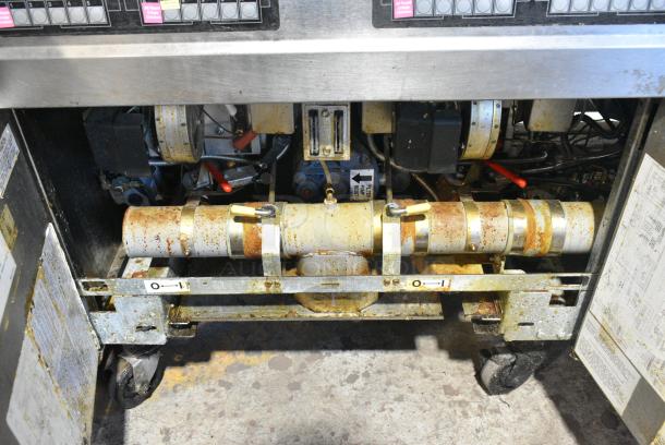 2019 Frymaster FPPH555CSC Stainless Steel Commercial Natural Gas Powered 5 Bay Deep Fat Fryer w/ Filtration System on Commercial Casters. 80,000 BTU. - Image 10 of 14