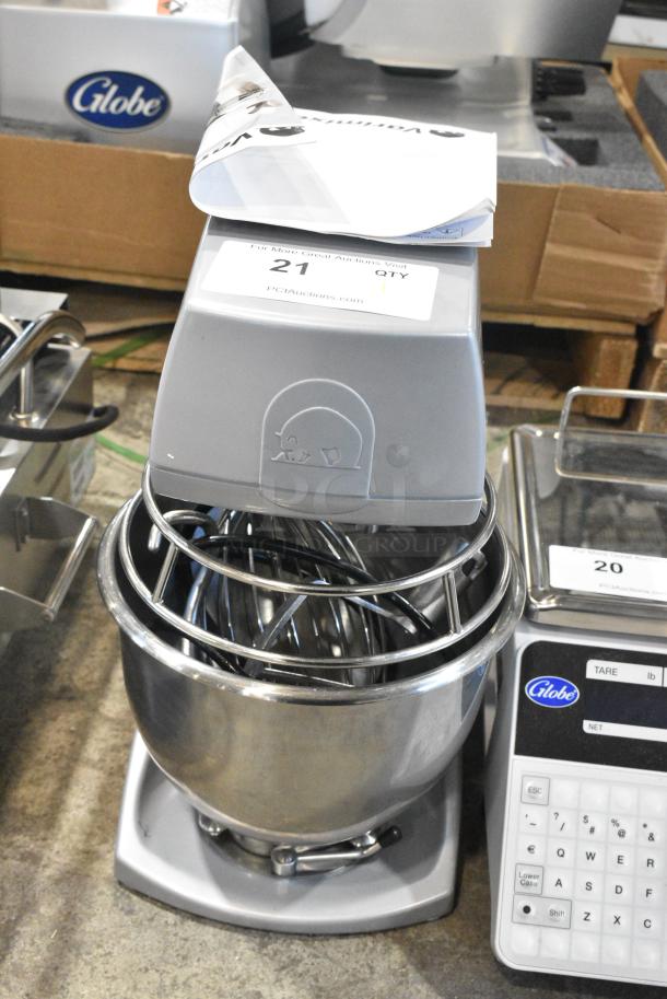 BRAND NEW SCRATCH AND DENT! 2021 Varimixer V5A Metal Commercial 5 Quart Planetary Dough Mixer w/ Stainless Steel Mixing Bowl, Bowl Guard, Dough Hook, Paddle and Whisk Attachments. 120 Volts, 1 Phase. Tested and Working! - Image 2 of 7