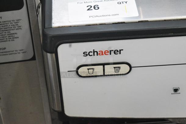 Schaerer Barista Metal Commercial Countertop 2 Group Automatic Espresso Machine w/ 2 Portafilters and 2 Hoppers. 208-240 Volts, 1 Phase. - Image 2 of 6